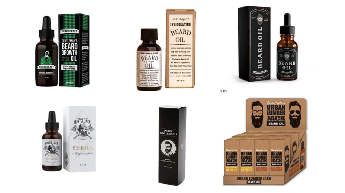 durable beard oil box packaging
