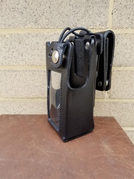 Two way radio case with belt clip