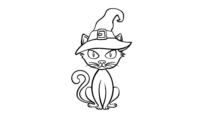 How to draw a Halloween cat
