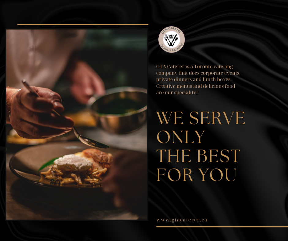 GTA Caterer is a Toronto catering company that does corporate events, private dinners and lunch boxes. Creative menus and delicious food are our speciality! Owner and head chef Ivan Bodnar is committed to providing high quality meals and superior customer service to each of his clients, which is why GTA Catereris one of the fastest growing Toronto catering companies.