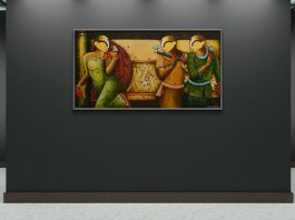 Celestial Beauty Handmade Painting on wall by Anupam Pal