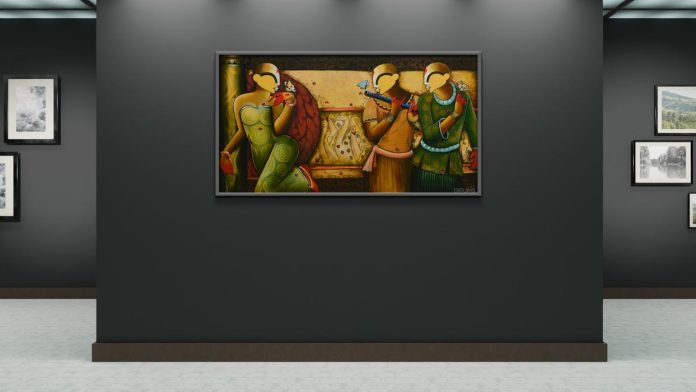 Celestial Beauty Handmade Painting on wall by Anupam Pal
