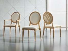 Metal Wood-Grain Chair